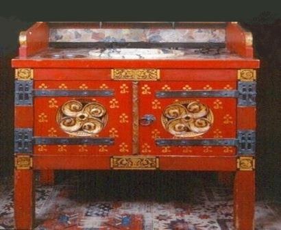 William Burges Gothic Revival 'Narcissus' washstand painted cabinet wider version